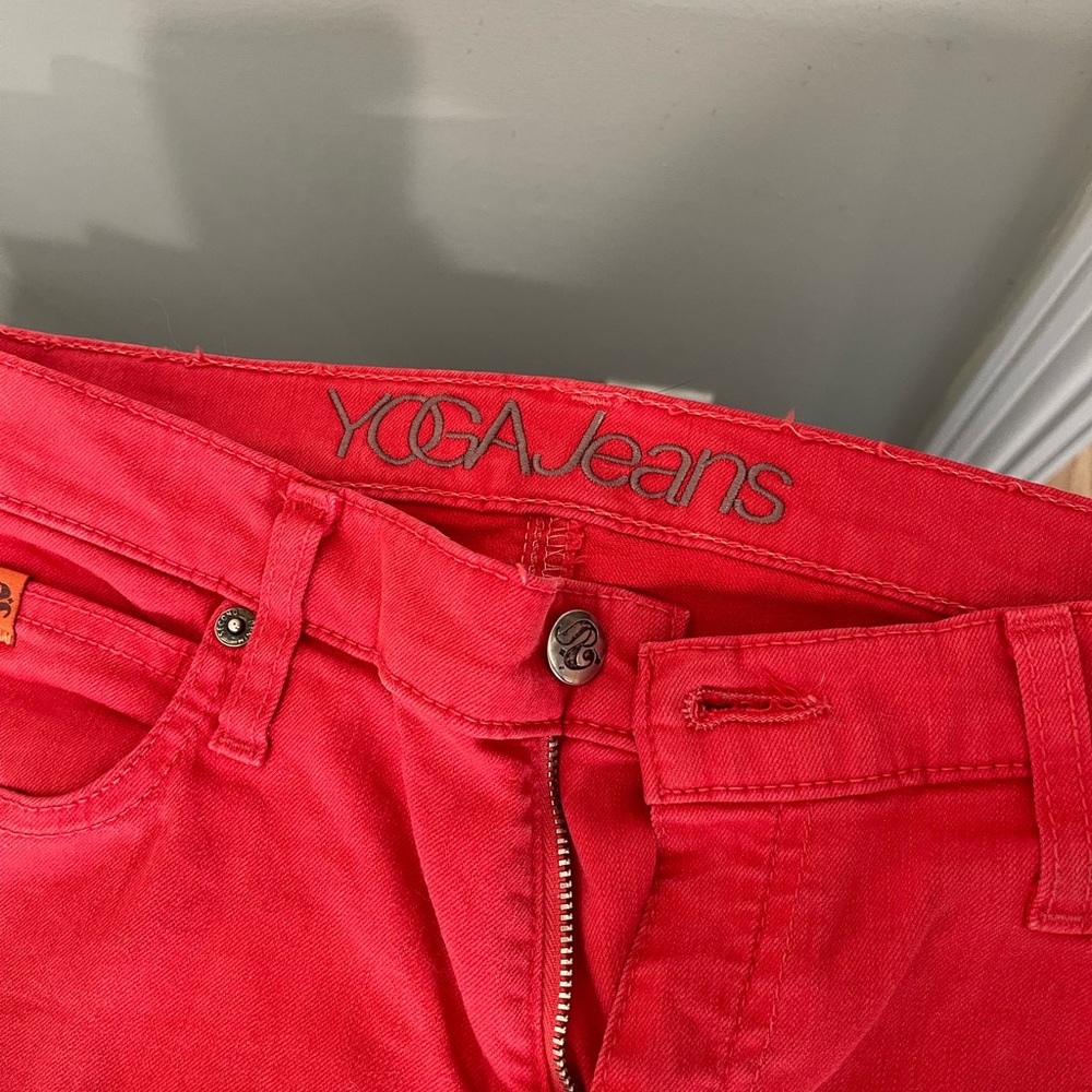 Orangey red Yoga jeans